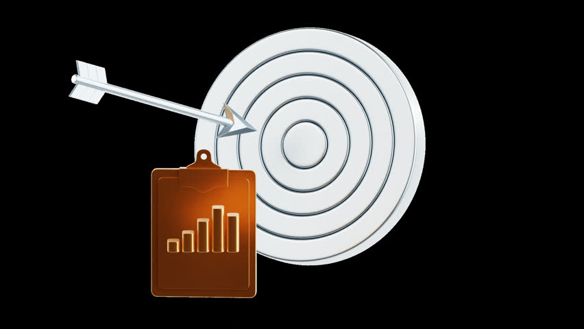 archery target with arrow bullseye board chart transparent background for product presentation