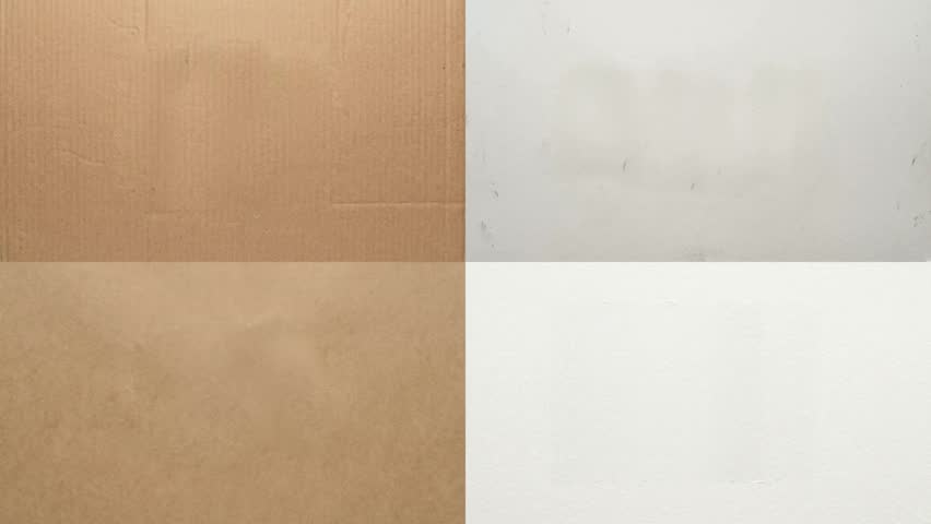 Collage four square jagged peeling gap papers revealing animated on a green screen chroma key background. It gives a high quality professional template design element for video compositing motion