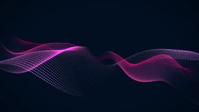 Neon glowing abstract wave line animation, futuristic flow curve background, digital technology loop motion graphic, pink particle mesh ribbon, 4k, 60 fps, HUD, loop - Powered by Shutterstock - Get 15% off with code: PIKWIZARD15
