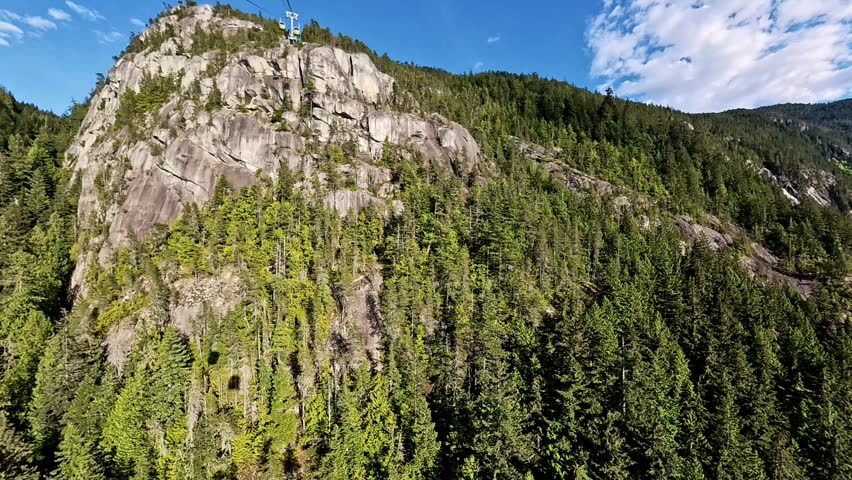 Sea to Sky Gondola Ride up the Mountain in the afternoon Sun