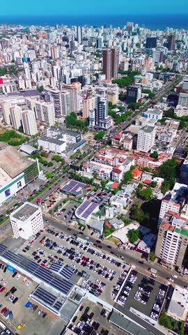 Downtown Aerial Shot of Santo Domingo Capital in Dominican Republic