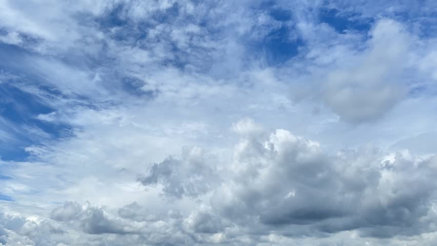 Dynamic Cloud Formations in a Blue Sky - Weather and Nature Background