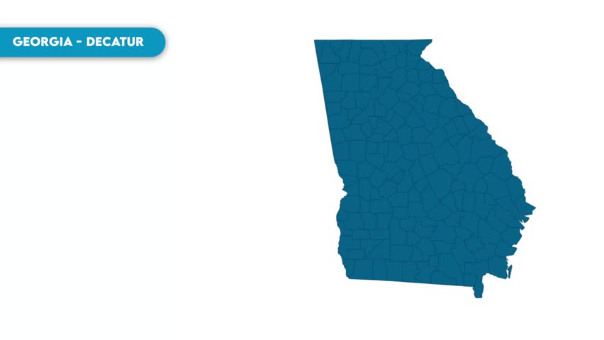 Decatur Map Video, Georgia map, Political Map of Georgia, national flag and borders, perfect for presentations, travel, education, geography, and global studies.