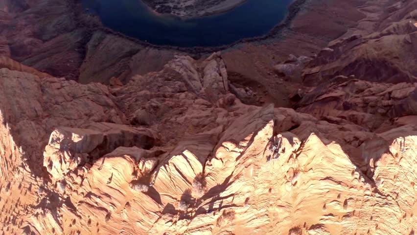 Aerial panorama of the grand canyon horse shoe bend panorama National Park panorama enjoying the scenery. High quality 4k footage cliff Canyon, USA Shot Timelapse