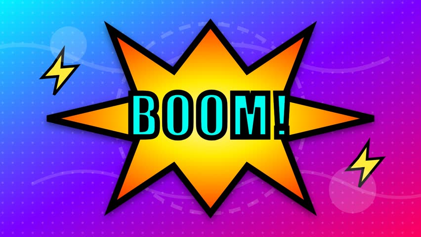  Explosive boom star with lightning effects