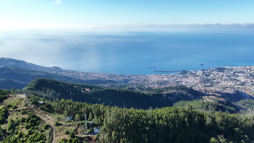 Views of Funchal city and ocean in Madeira Portugal