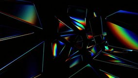 Abstract 3D broken glass fragments with iridescent chromatic aberration on black background - Powered by Shutterstock - Get 15% off with code: PIKWIZARD15