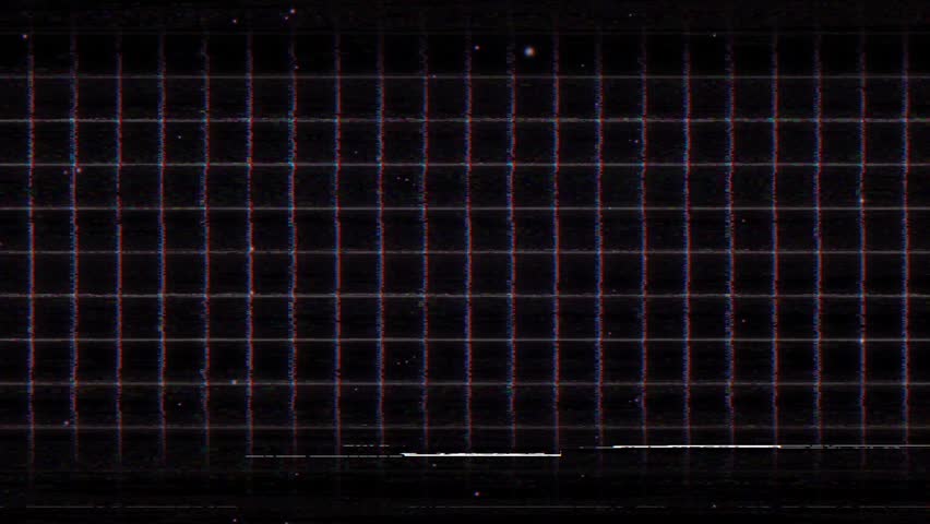 Retro CRT monitor grid distortion with analog VHS tracking noise, screen interference, scanlines, and glitch texture. Ideal for cyberpunk visuals, tech overlays, transitions, hacker themes, and digital error backgrounds.