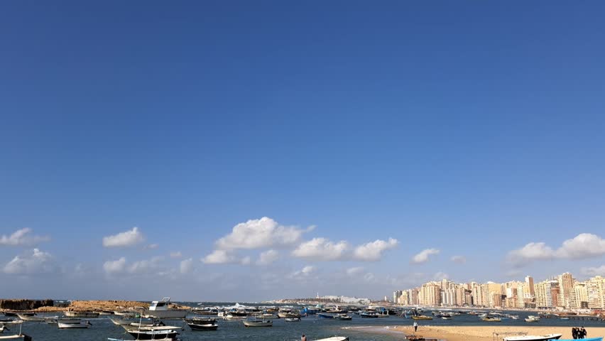beach  with fisher and ship and beauty water