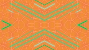 A symmetrical abstract geometric pattern featuring intersecting lines and a textured orange background with green accents. - Powered by Shutterstock - Get 15% off with code: PIKWIZARD15