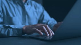 Futuristic concept of an AI-powered document management system (DMS). A businessman is working on a laptop with a virtual holographic interface displaying an artificial intelligence brain, - Powered by Shutterstock - Get 15% off with code: PIKWIZARD15