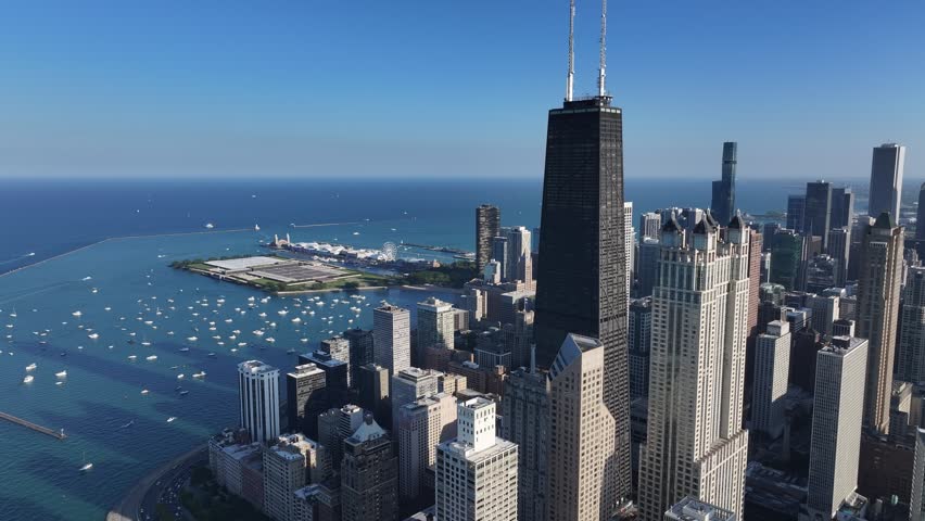 aerial view of Chicago city skyline illinois, united states