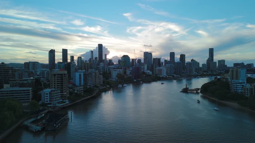 Brisbane City Skyline at Sunset