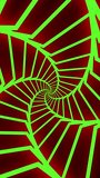 Vertical video of a neon green spiral tunnel rotating in a seamless loop on a red background, hypnotic abstract geometric motion for retro and futuristic visual projects 3D animation - Powered by Shutterstock - Get 15% off with code: PIKWIZARD15