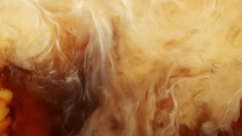 Macro Pour of Milk Into Coffee With Cream Swirl , Super Slow Motion