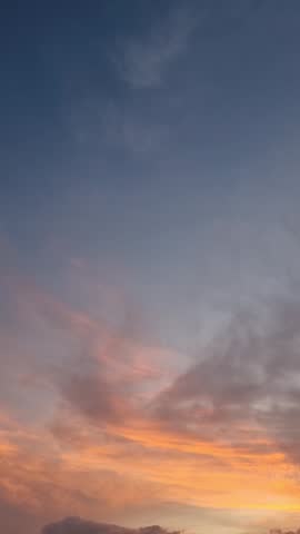 Beautiful Dusk Sky View with Crescent Moon and Flying Birds