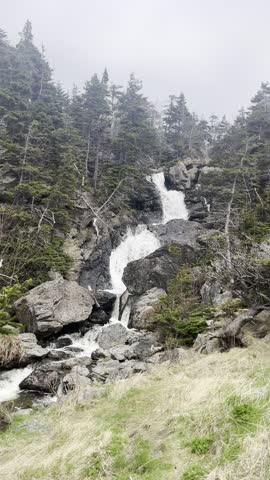 Waterfall outside in Canada woods 