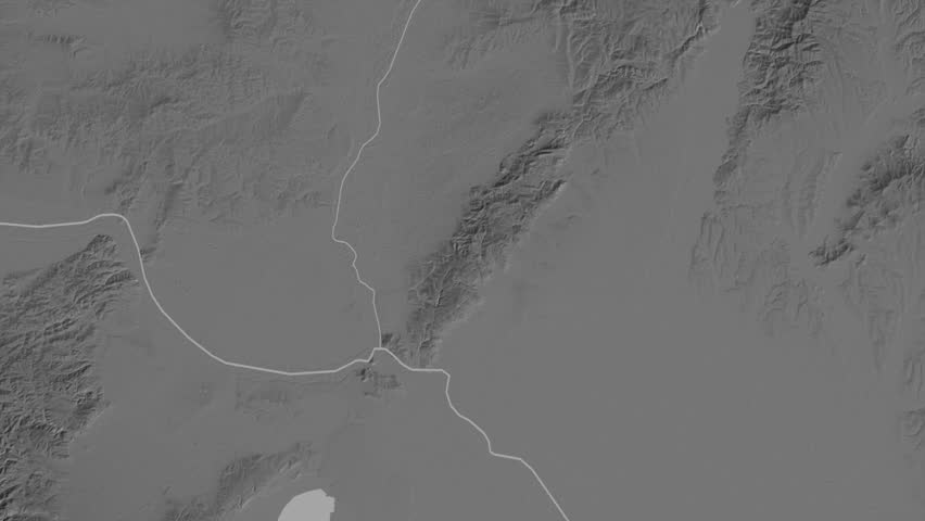 Bratislava Region, Slovakia, extruded. Grayscale map