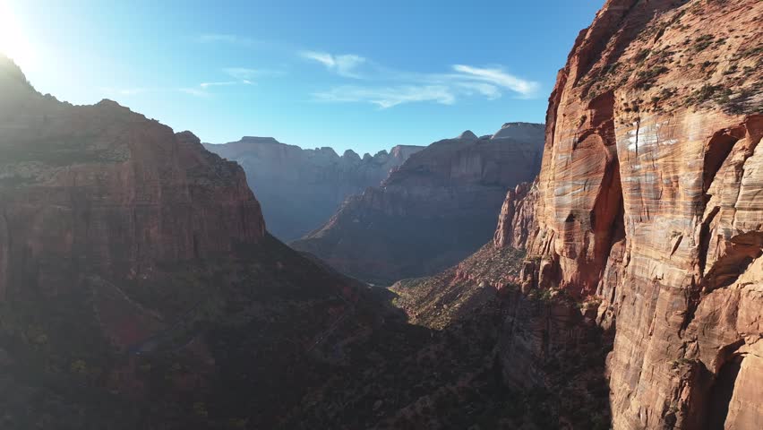 aerial view of Zion national park Utah, USA