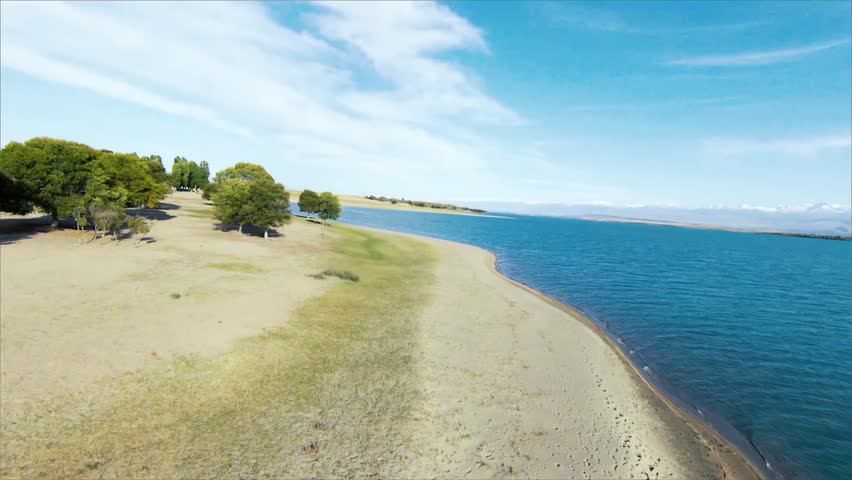 Panoramic drone view of nature landscape with mountains and forest