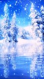 Serene winter landscape featuring a dense pine forest blanketed in fresh snow, reflecting on a tranquil frozen lake under soft morning sunlight with sparkling highlights. - Powered by Shutterstock - Get 15% off with code: PIKWIZARD15