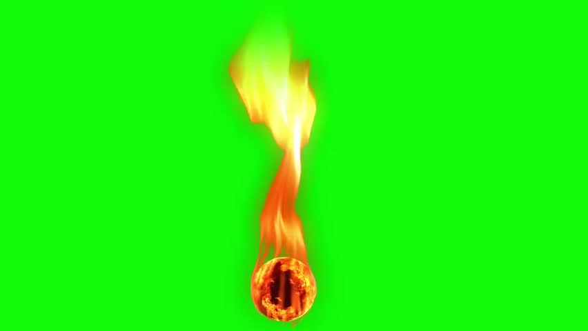 fire ball burning match vector illustration on a green screen background with a bright flame
