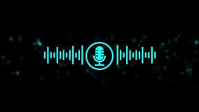 Neon audio waveform with microphone digital sound visualization - Powered by Shutterstock - Get 15% off with code: PIKWIZARD15