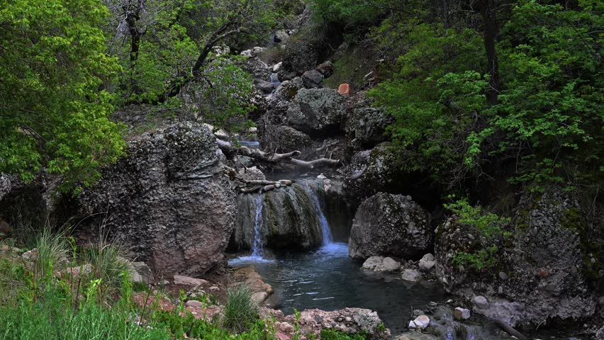 Waterfall at Fifth Hot Springs Trail in Utah