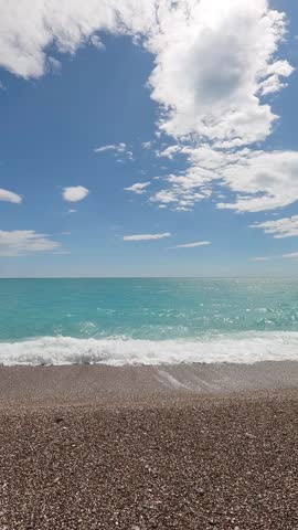 Beautiful coastal scenery with blue sea and sky