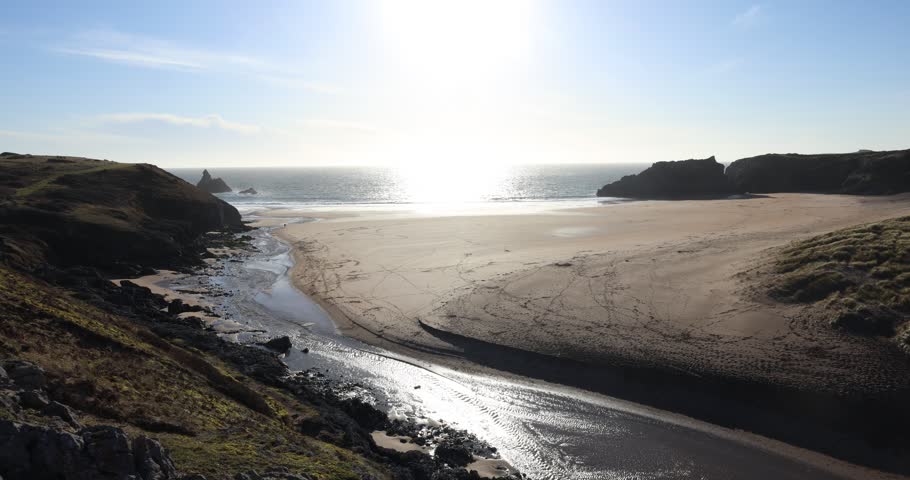 Broad Haven beach at Stackpole Estate, Pembrokeshire, UK