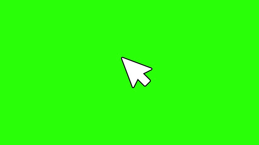 Mouse Cursor Click Animation with Ring Wave Burst on Green Screen