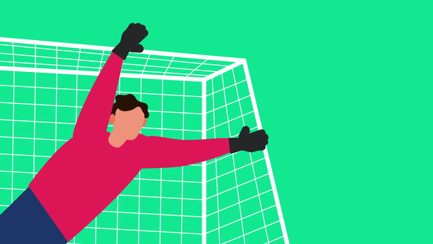 goalkeeper catching ball football soccer championship 2d animation motion graphics
