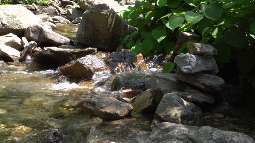 Cool stream flowing through a valley
