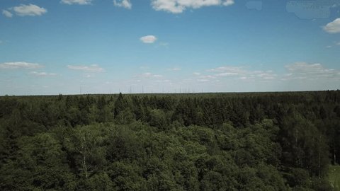 Drone Takeoff Forward Flight above Forest Sergiev