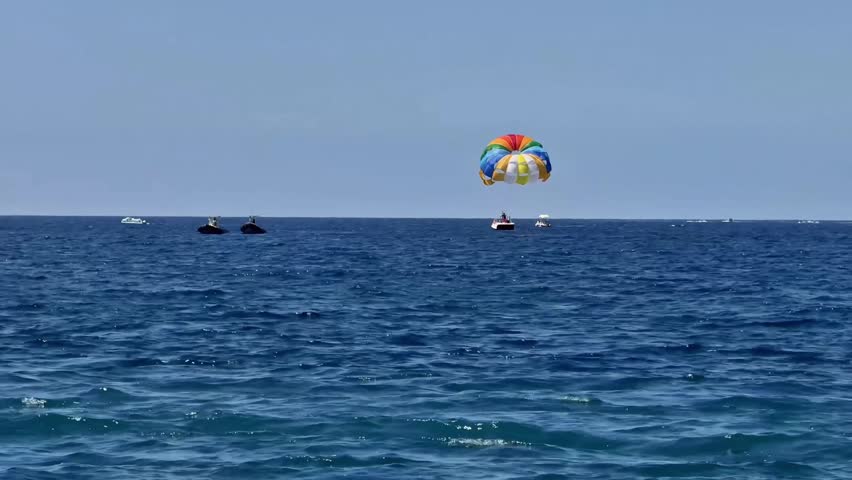 Aerial orbit parasailing Miami Beach Florida 2026.