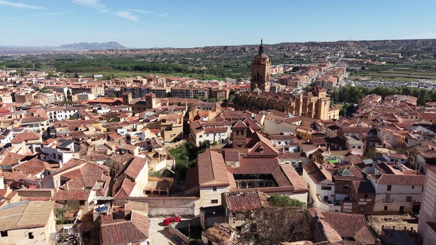 Aerial view of the historic quarter of the town of Guadix in the province of Granada, Spain