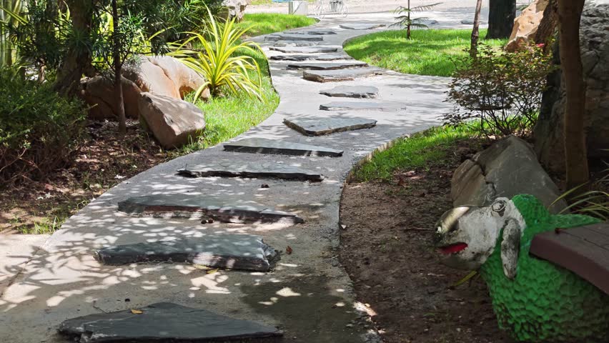 Walkway in the coffee shop garden