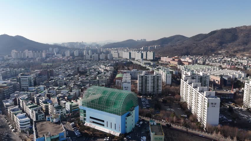Korean apartment,  a planned redevelopment area, Yeonsu, Incheon, South Korea