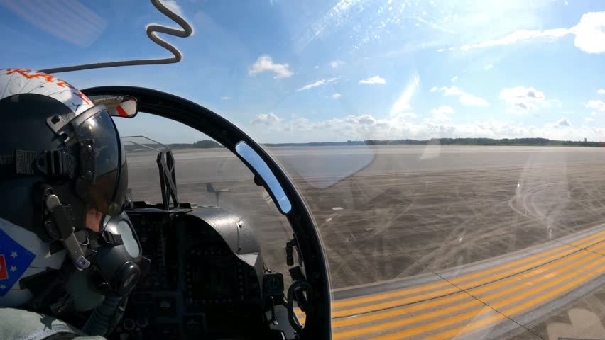 Fighter Jet Cockpit Flying Above Desert