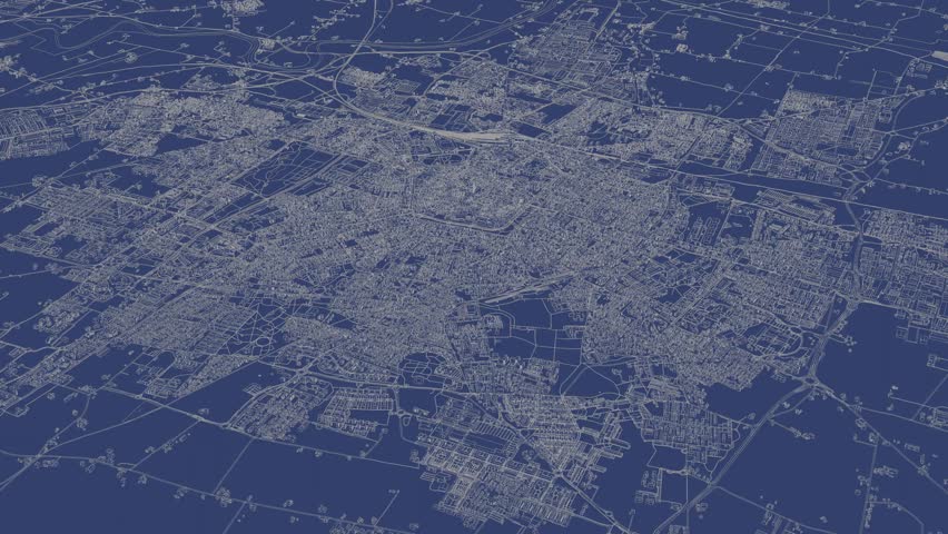 3D looped animation of city - Modena Italy