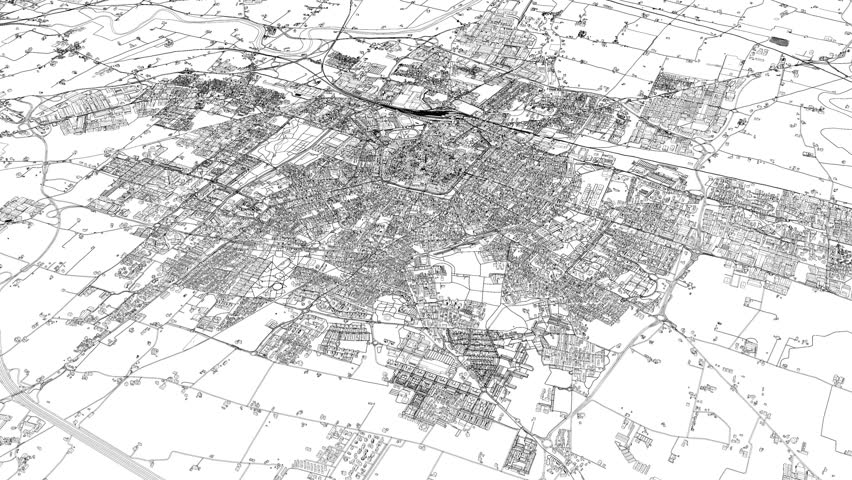 3D looped animation of city - Modena Italy
