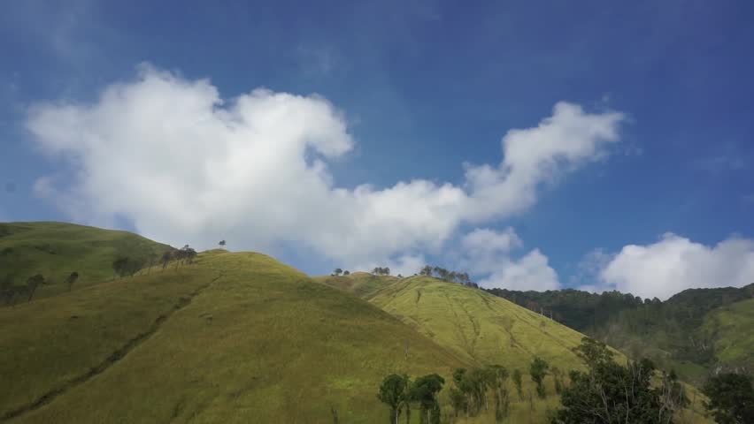 mountain view and white clouds