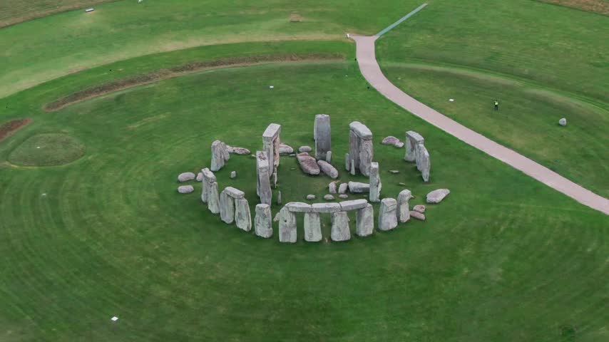 Stonehenge Ancient Megalithic Monument at Sunrise in Wiltshire, England – 4K Landscape Video