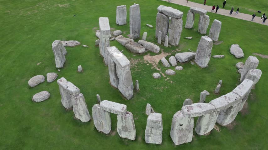 Stonehenge Ancient Megalithic Monument at Sunrise in Wiltshire, England – 4K Landscape Video