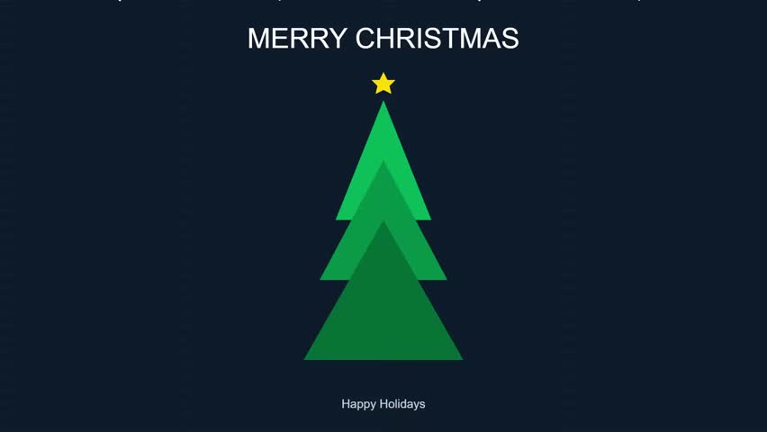 Merry Christmas with green tree illustration