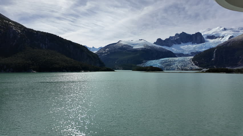 Pia Glacier and fjord landscape in Tierra del Fuego, Patagonia.