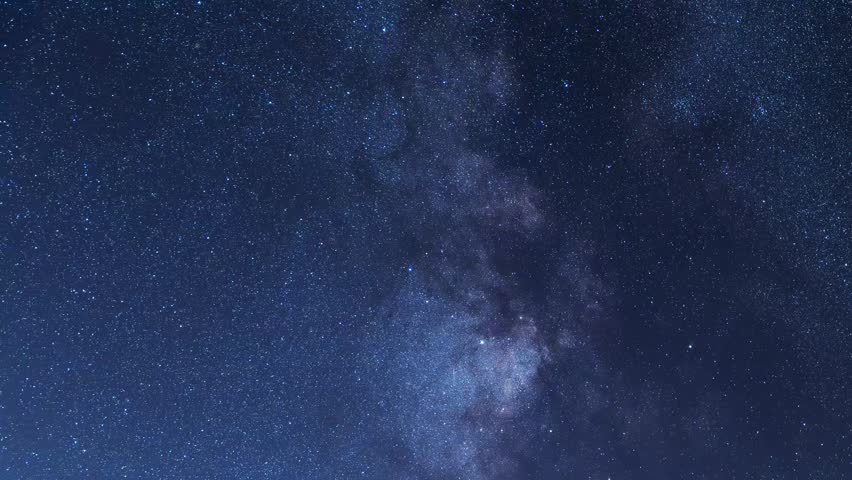 Milky Way  galaxy on the sky. Space, starry sky scene time lapse.