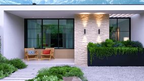 Modern minimalist house design with a stunning garden - Powered by Shutterstock - Get 15% off with code: PIKWIZARD15