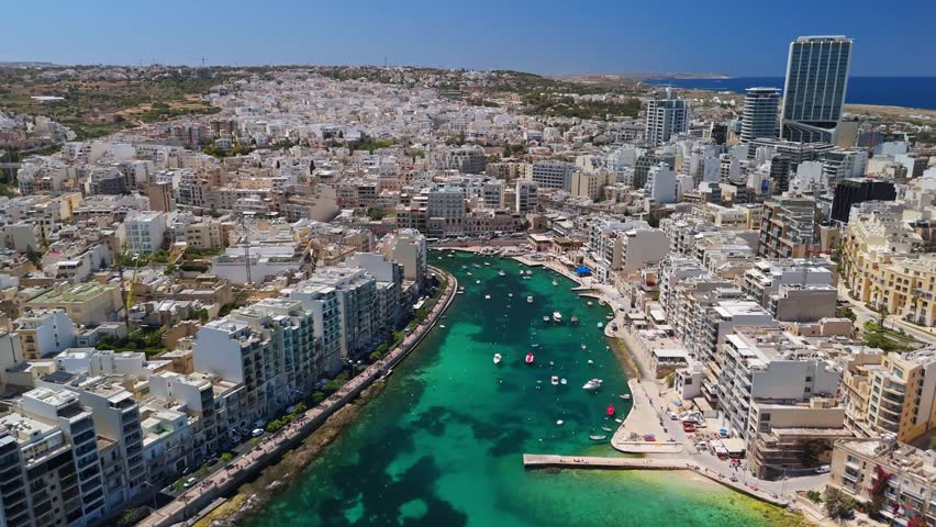 In Spinola Bay in St Julian