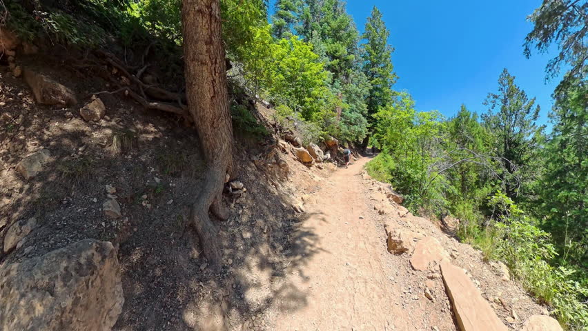 Hiking Uphill Toward the End of North Kaibab Trail